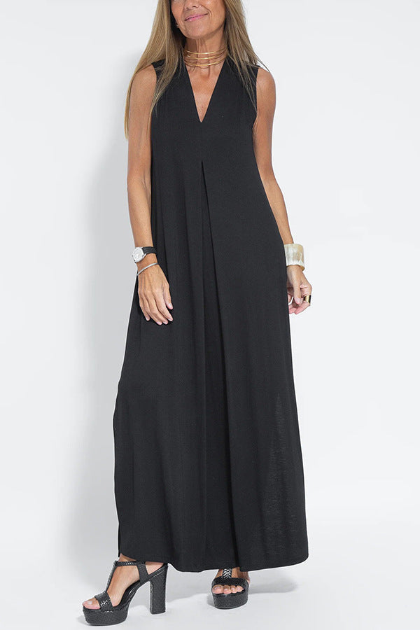 Casual Sleeveless Midi Dress and Long Cardigan Two-Piece Suit