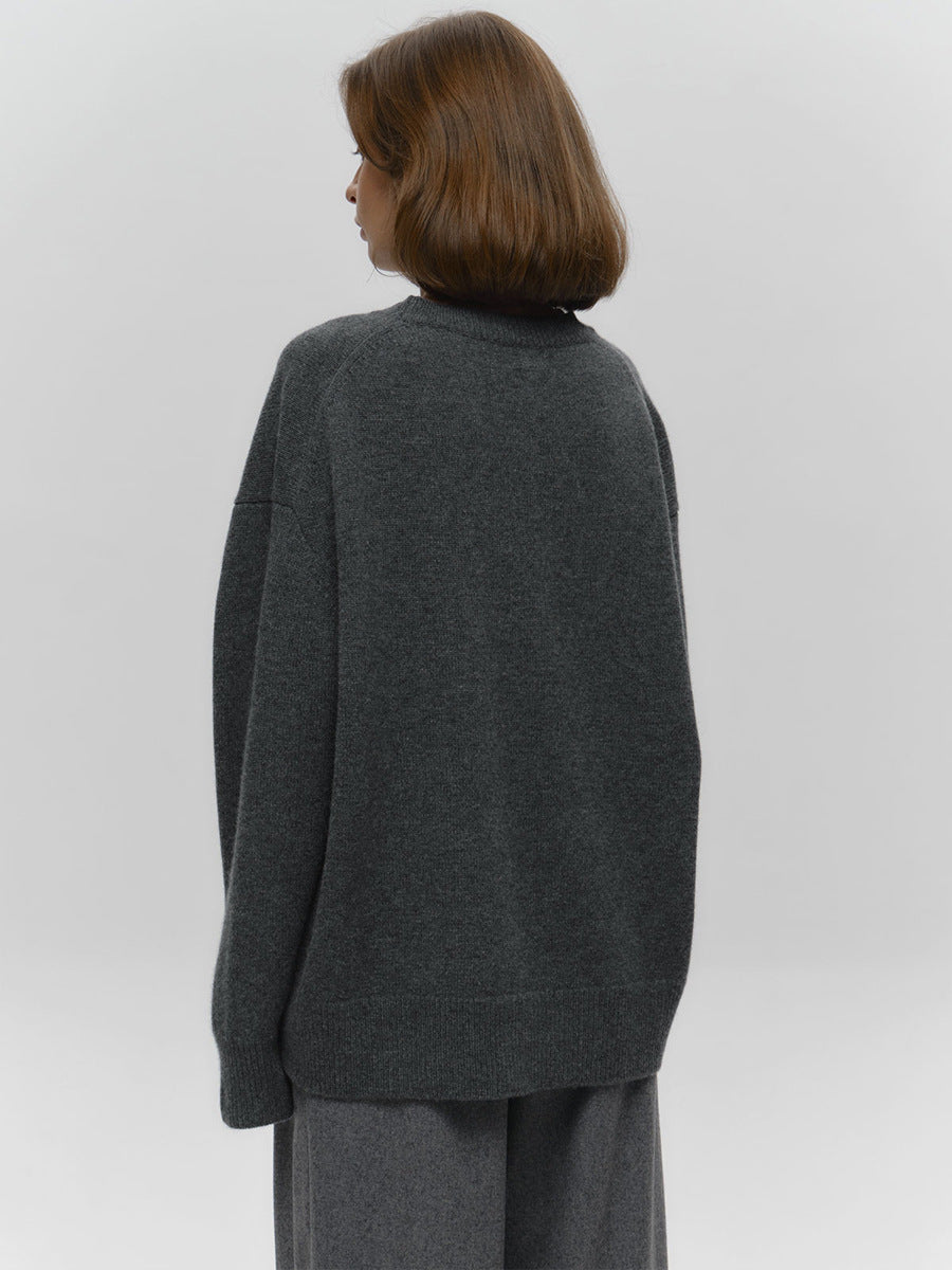 Basic Solid Pullover Knit Sweater