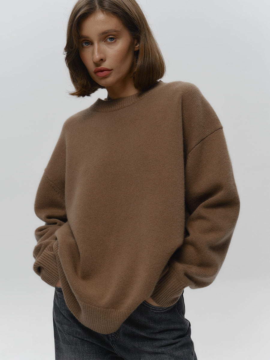 Basic Solid Pullover Knit Sweater