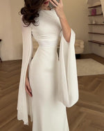 Mesh Bell sleeves Satin Maxi Dress