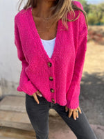 Casual Front Button Placket Knit Cardigan