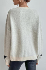 Star Print Pullover Knit Sweater