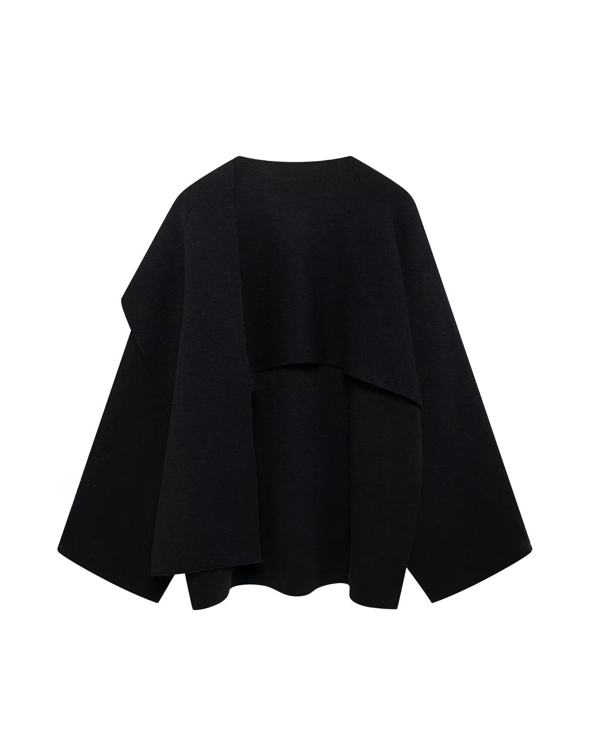 Asymmetric Scarf Detail Knitted Coat