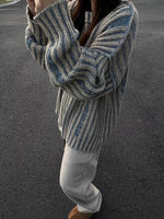 Retro Striped Contrast Loose Sweater