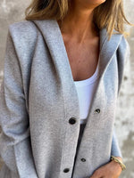 Casual Hooded Button Down Knit Cardigan Coat