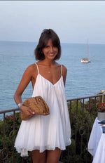 White Backless Slip Mini Dress