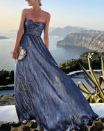 Strapless Sequined Bandeau Party Maxi Dress