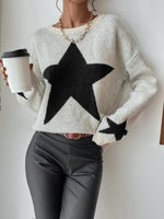 Star Print Pullover Knit Sweater