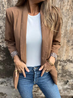 Chic Leopard Print Lined blazer