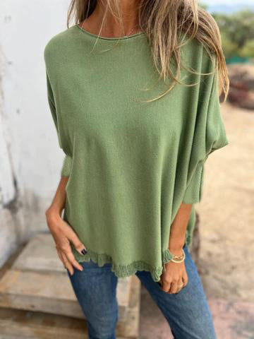 Long Sleeved Loose Fit Knit Top