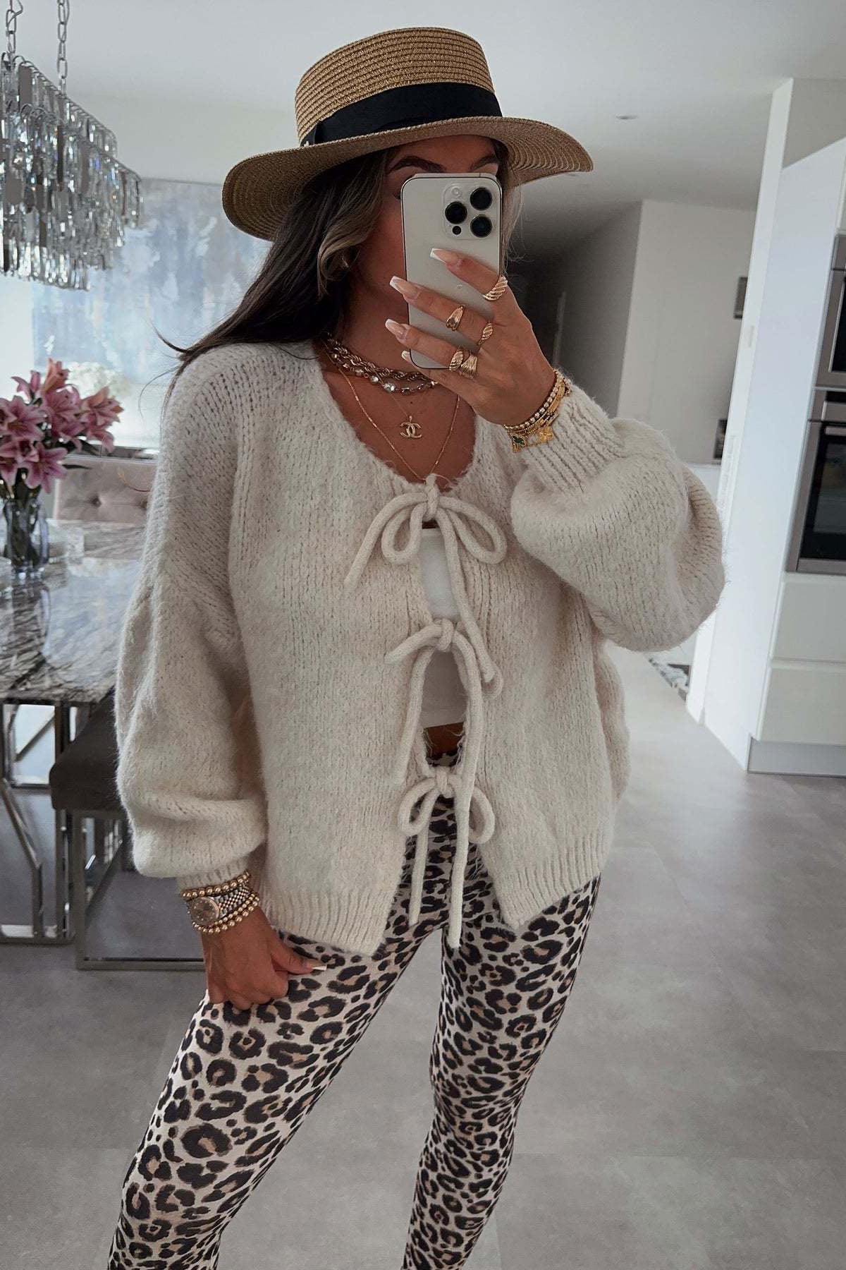 Cute Front Bow-tie Knit Cardigan