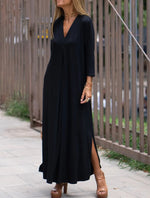 Casual Three-quarter Sleeve Sit Dress