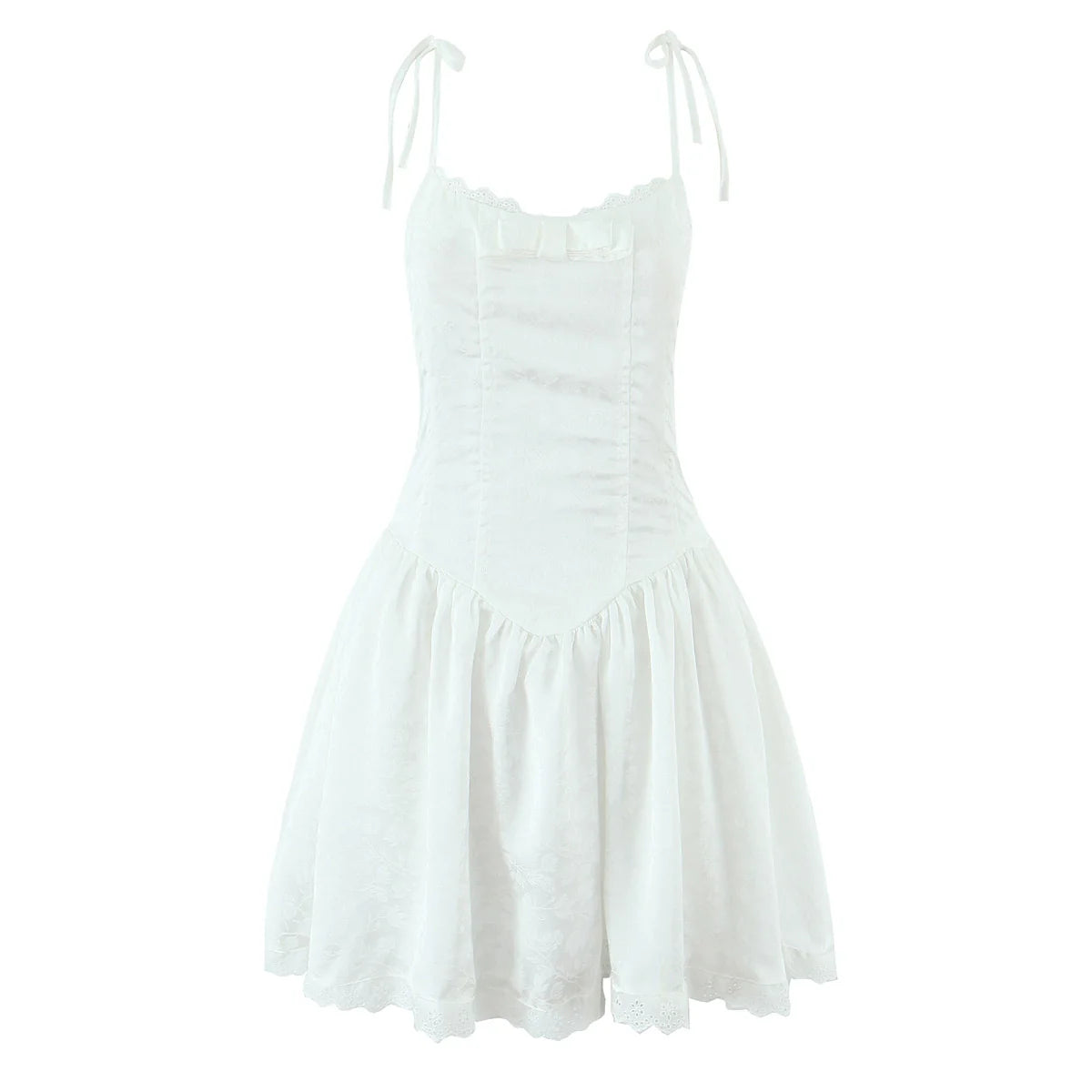 Sweet Shoulder-Tie Slip Mini Dress
