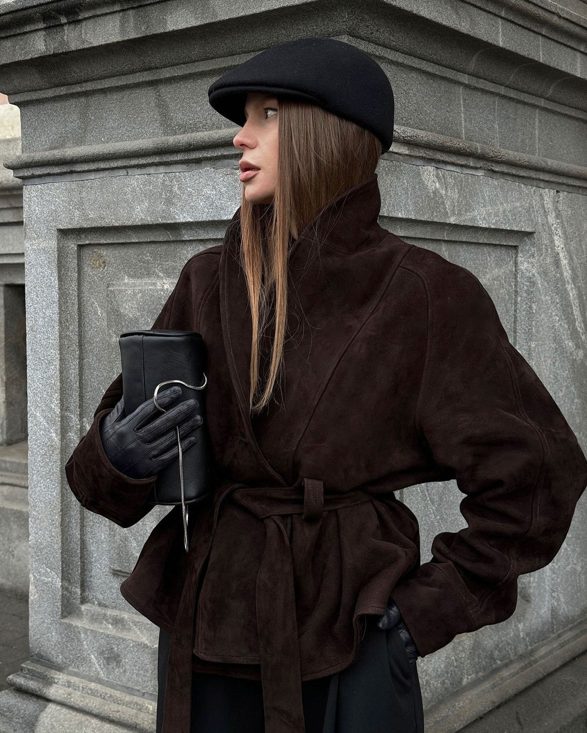 Vintage Suede Long-Sleeved Nubuck Coat Jacket