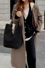 Handwoven Oversized Leather Shoulder Tote