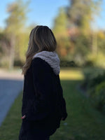 Vintage Hooded Zip-Up Fur Coat