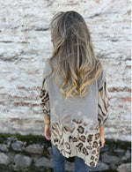 Gradient Leopard Print Button Down Shirt