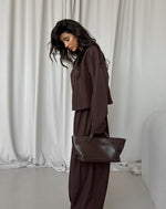 Neat V-neck Top and Loose Trousers Two-Piece Suit