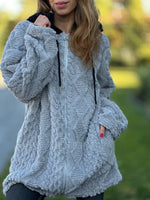 Vintage Hooded Zip-Up Fur Coat