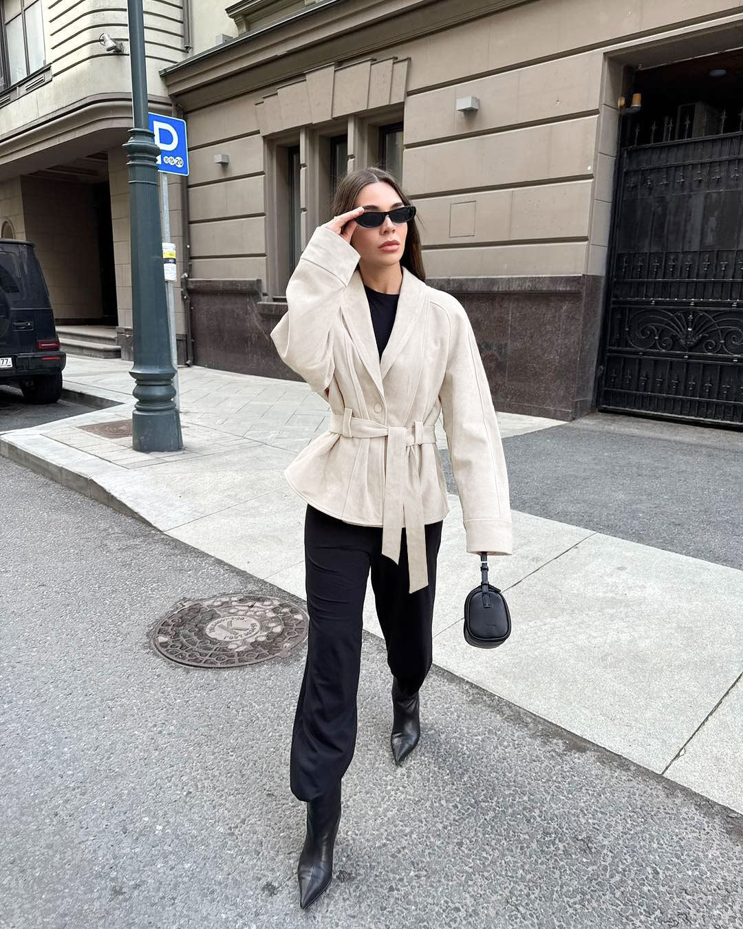 Vintage Suede Long-Sleeved Nubuck Coat Jacket