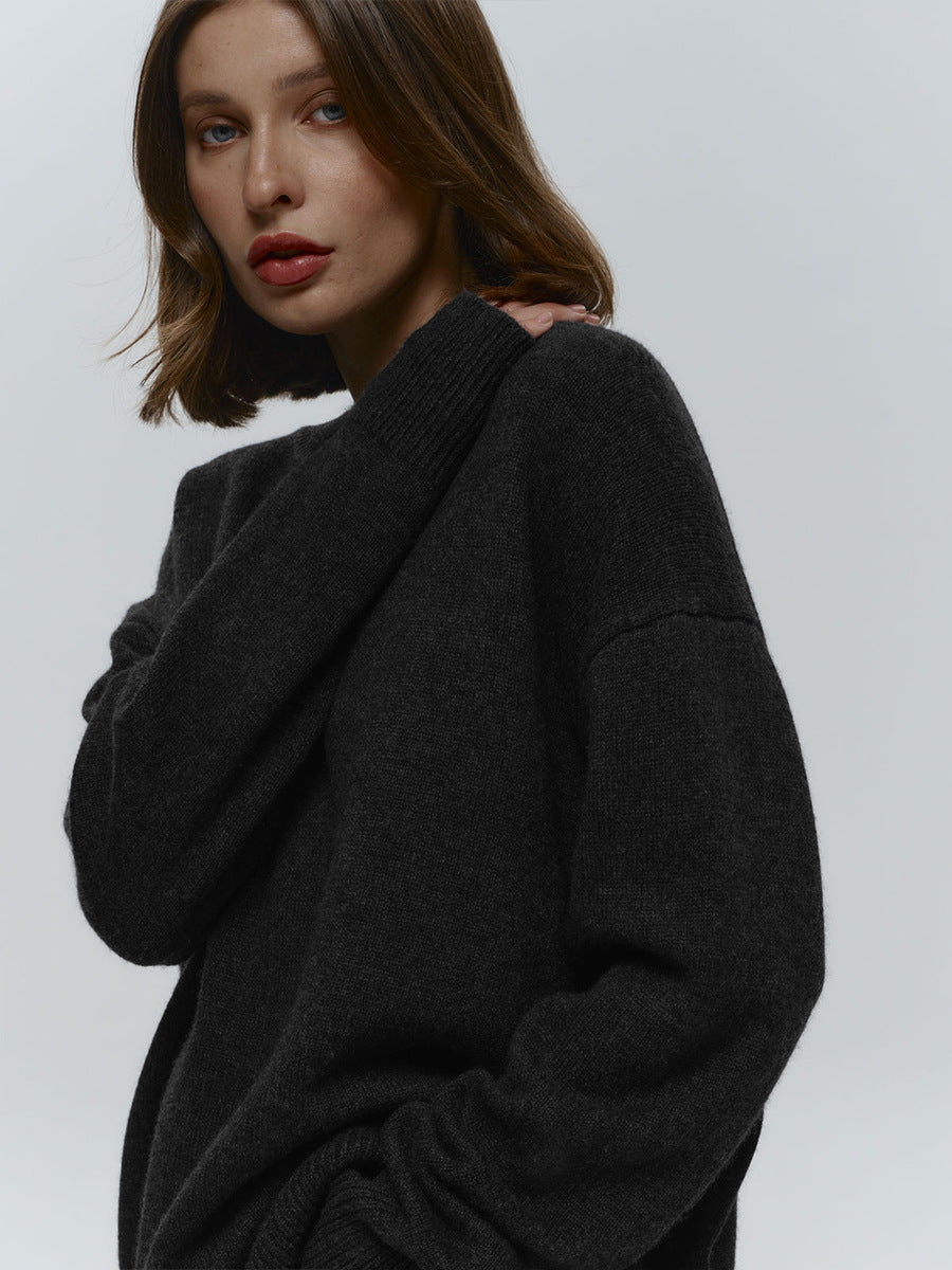 Basic Solid Pullover Knit Sweater