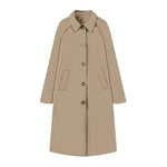 Chic Plaid lined Single-Breasted Longline trench coat
