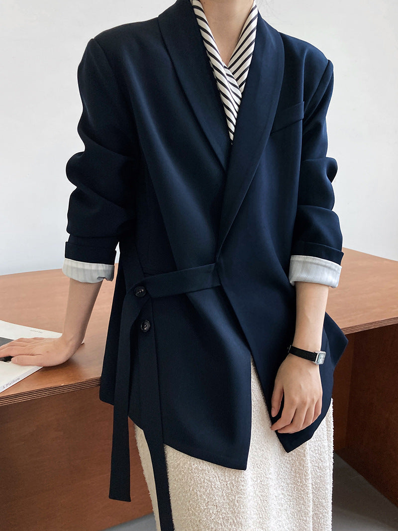 Sleek Side-Tie Blazer