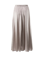 Sleek High-Waisted Satin Midi Skirt