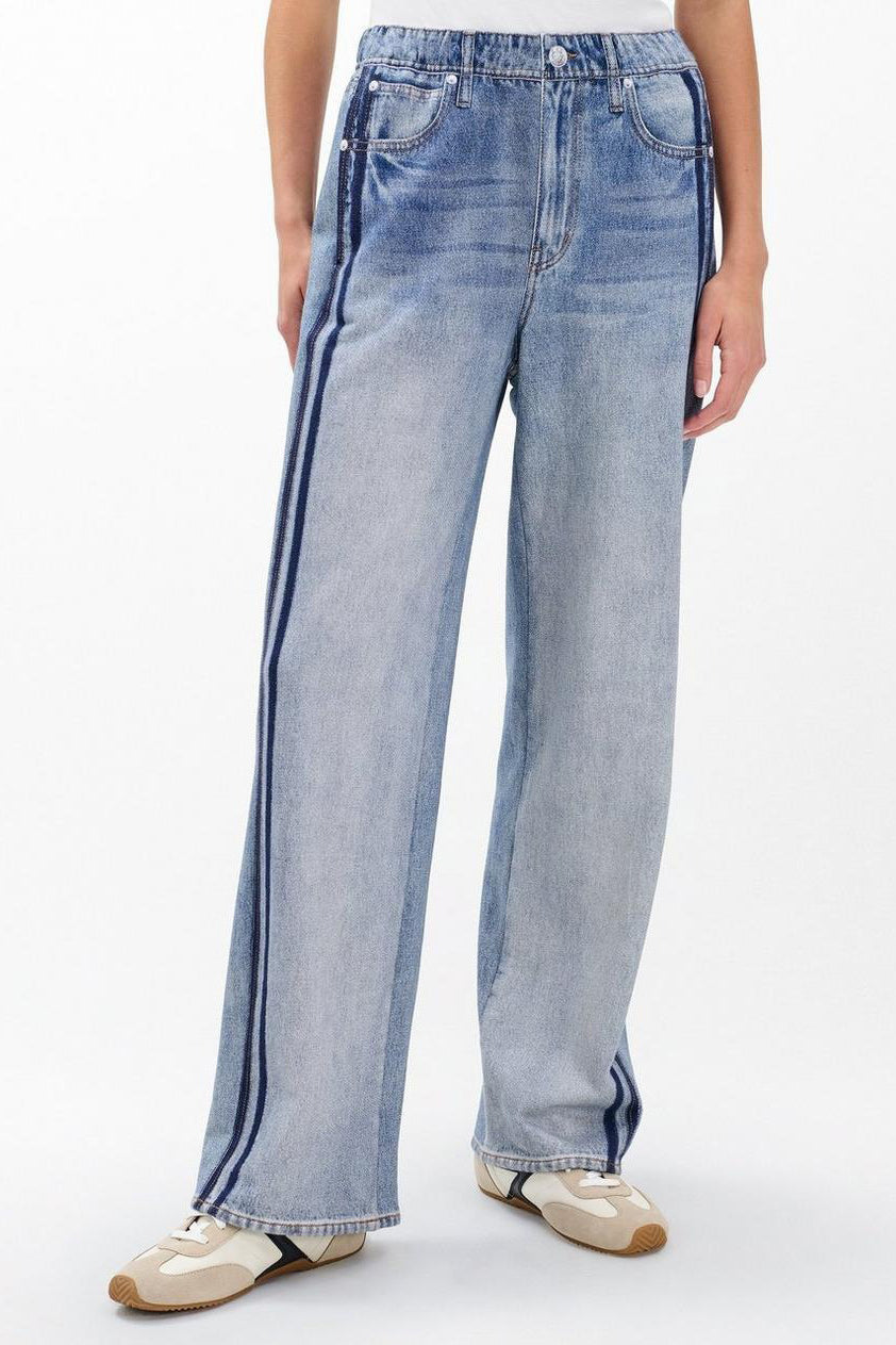Light Blue Side-Striped Denim Jeans