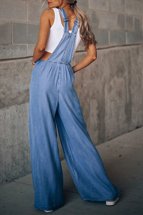 Blue Denim Wide leg Jumpsuits