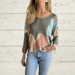 Camo Print Knit Pullover Sweater
