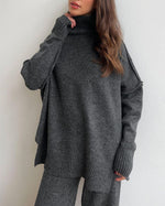 Slouchy Batwing Knit Sweater and Pants Two-Piece Suit
