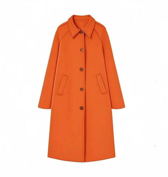 Chic Plaid lined Single-Breasted Longline trench coat
