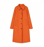 Chic Plaid lined Single-Breasted Longline trench coat