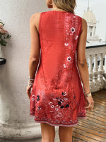 Vintage Floral Sleeveless Shift Mini Dress