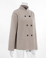 Khaki Double-Breasted Wool Coat