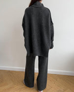 Slouchy Batwing Knit Sweater and Pants Two-Piece Suit