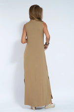 Casual Sleeveless Midi Dress and Long Cardigan Two-Piece Suit