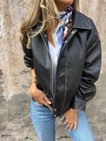 Retro Faux Leather Motorcycle Bomber Jacket