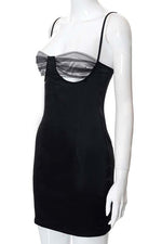 Black Cutout Trim Slip mini Dress