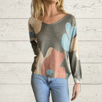 Camo Print Knit Pullover Sweater