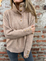 Stand Collar Solid Color Knit Sweater