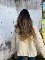 Thick Cable Knit Sleeve Knit Cardigan