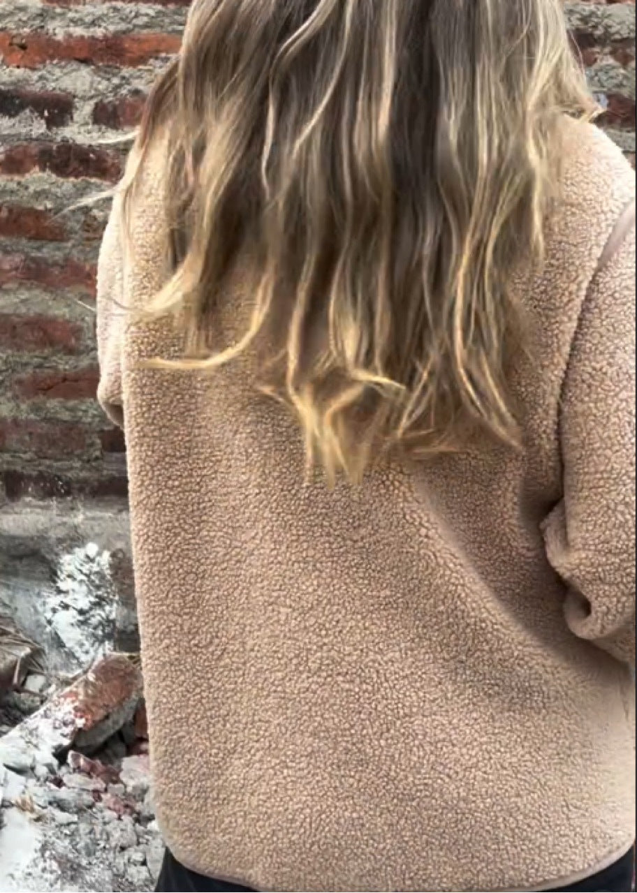 All Matching Buttoned Fleece Jacket