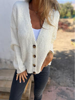 Casual Front Button Placket Knit Cardigan