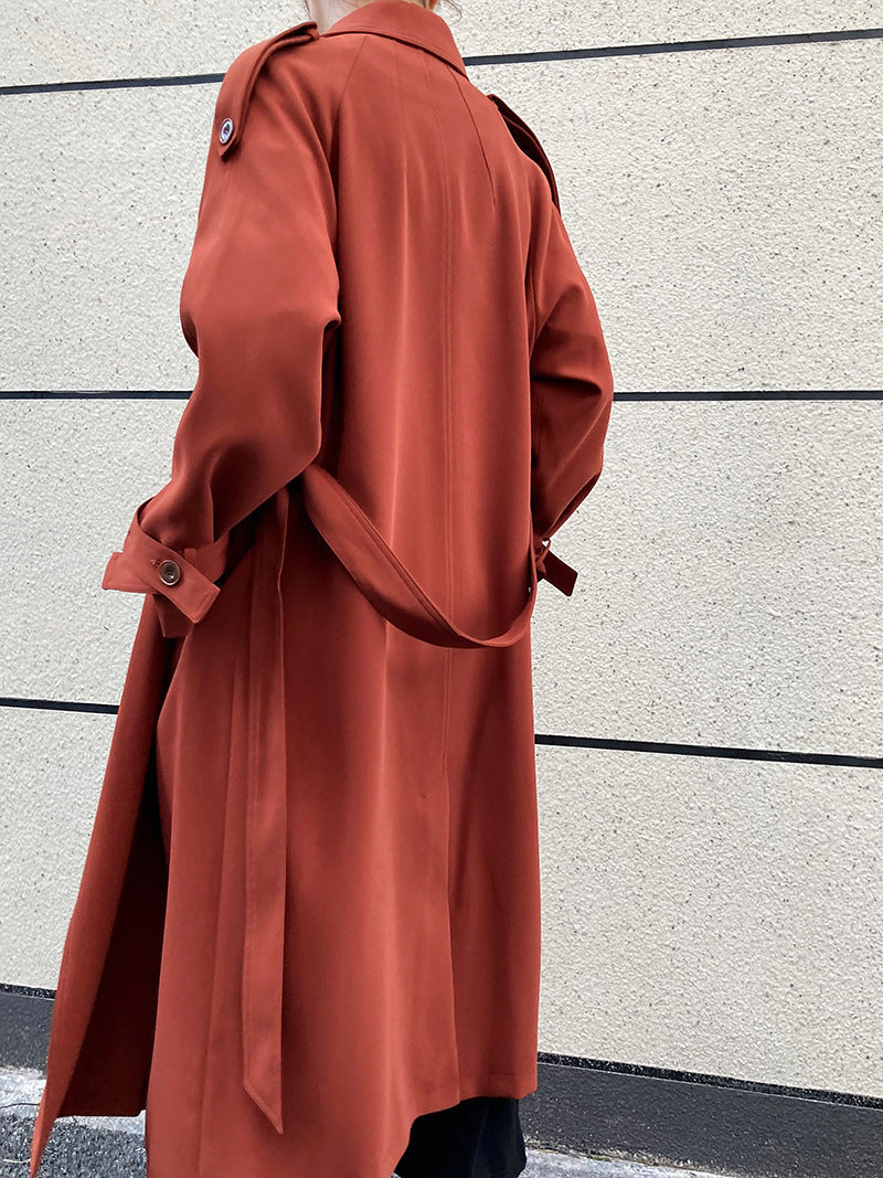 Double-Breasted Mid-Length Trench Coat