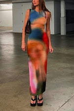 Dip Dye Sleeveless Midi Dress