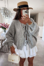 Cute Front Bow-tie Knit Cardigan