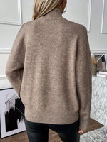 Solid Cold Shoulder Long-Sleeved Sweater