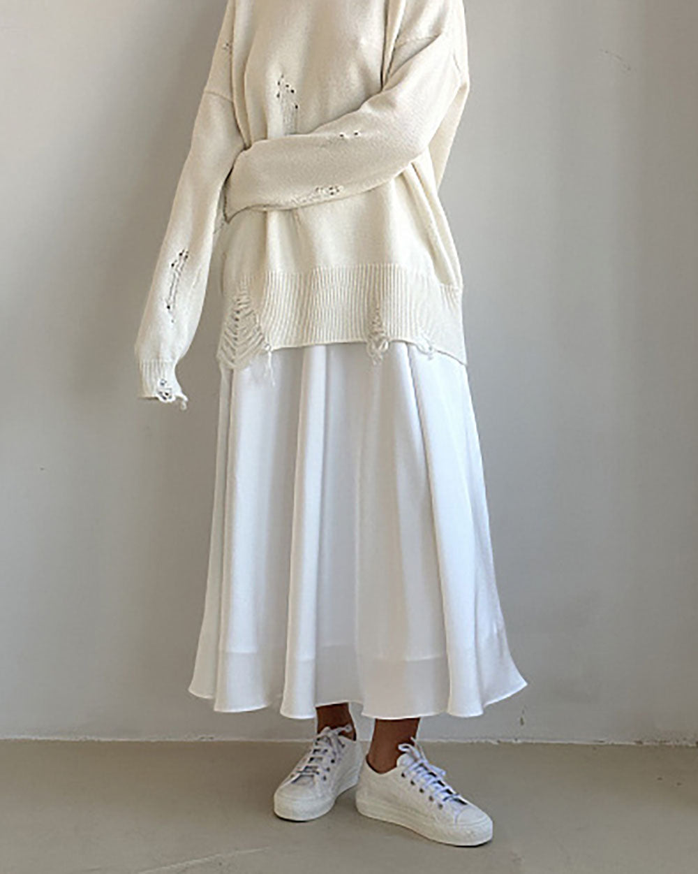 Sleek High-Waisted Satin Midi Skirt